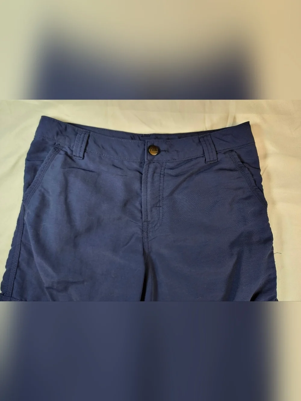 Unbranded Boys Blue Adjustable Waist Cargo Pocket Nylon Shorts Size 10 Husky